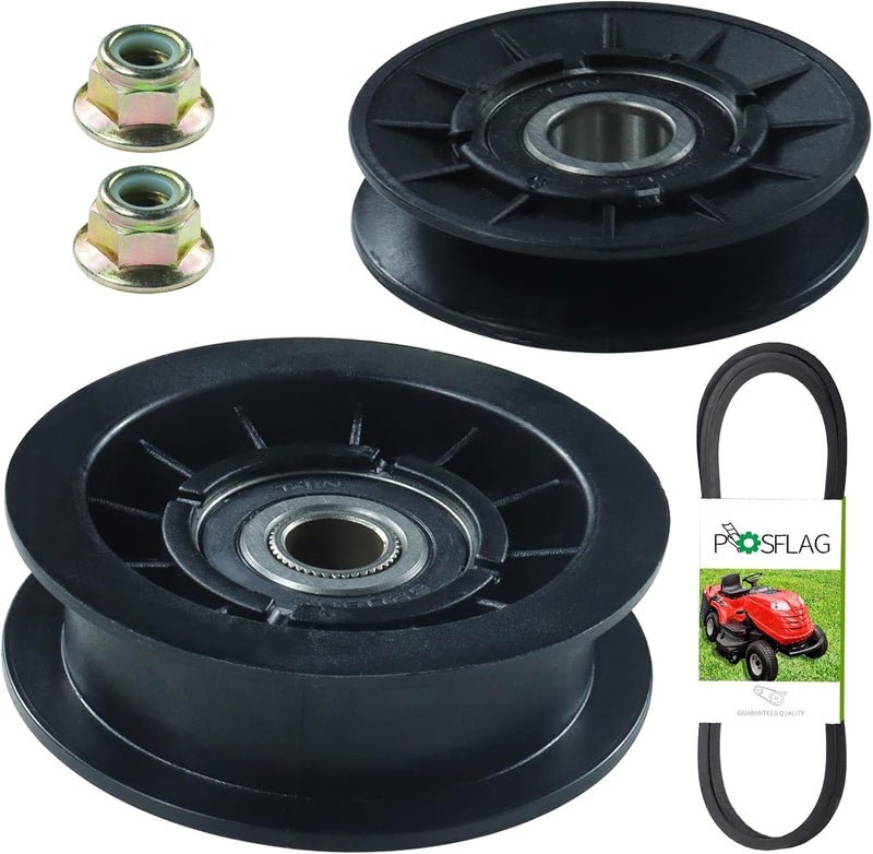 POSFLAG GX20286 V Idler Pulley with GX20287 Idler Pulley GX20006 V Belt Replaces GX20286 Pulley, John Deere Pulley GX20286, John Deere GX20287 Idler Pulley, 690409MA Pulley, 1760097, AM103019, AM32672 - Image 1